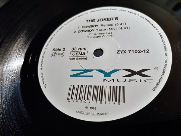 The Jokers - Cowboy | ZYX Music (ZYX 7102-12)