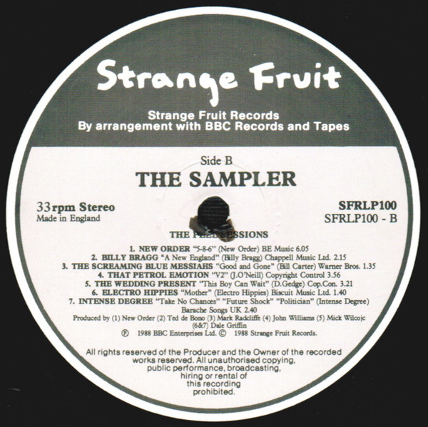 Various - The Peel Sessions - The Sampler | Strange Fruit (SFRLP100) - 4