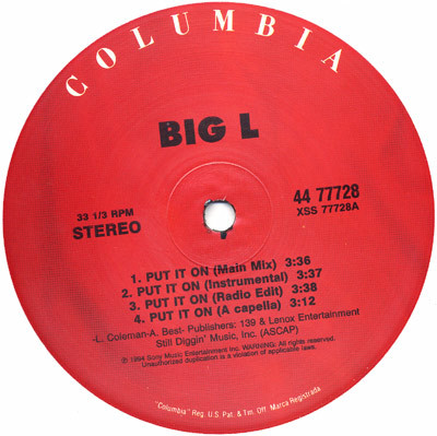 Big L - Put It On | Columbia (44 77728) - 3 Big L - Put It On | Columbia (44 77728) - 3