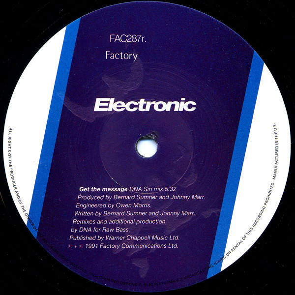 Electronic - Get The Message (DNA Remixes) | Factory (FAC287r) - 4