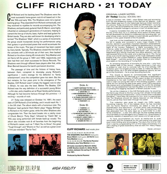 Cliff Richard - 21 Today | WaxTime (772201) - 2