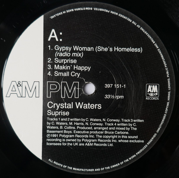 Crystal Waters - Surprise | A&M Records (397 151-1) - 3 Crystal Waters - Surprise | A&M Records (397 151-1) - 3