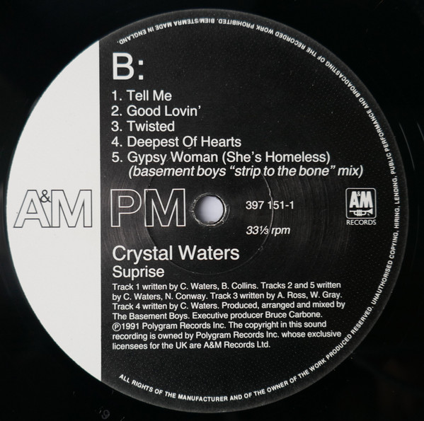 Crystal Waters - Surprise | A&M Records (397 151-1) - 4 Crystal Waters - Surprise | A&M Records (397 151-1) - 4