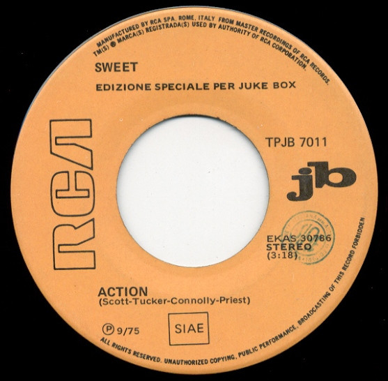 The Sweet / Jimmy "Bo" Horne - Action / Gimme Some | RCA (TPJB 7011) The Sweet / Jimmy "Bo" Horne - Action / Gimme Some | RCA (TPJB 7011)