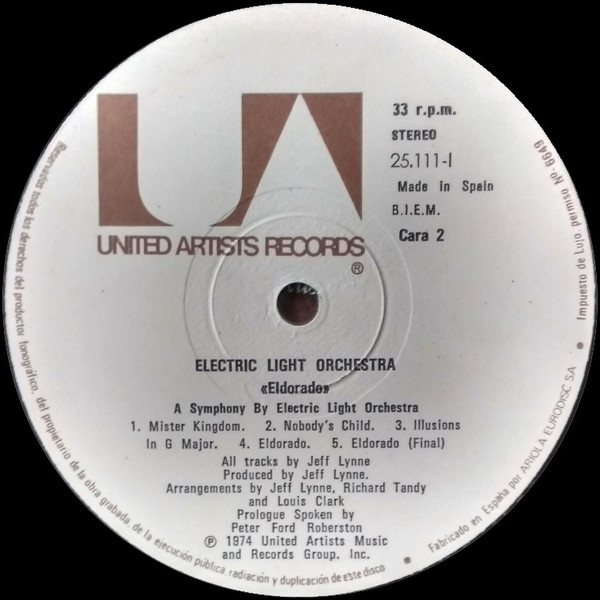Electric Light Orchestra - Eldorado - A Symphony By The Electric Light Orchestra | United Artists Records (25 111-I) - 4