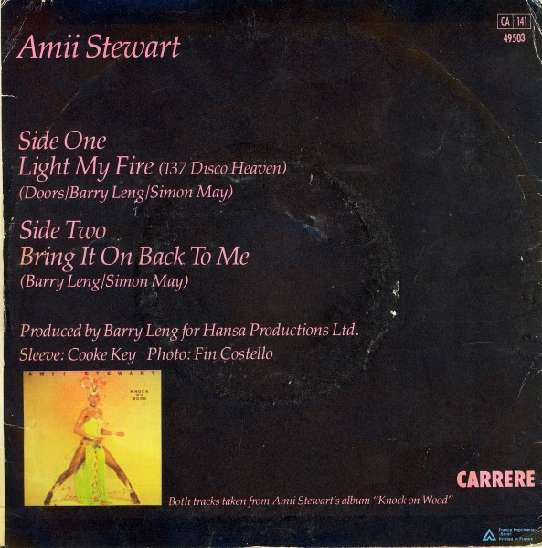 Amii Stewart - Light My Fire | Carrere (49.503) - 2