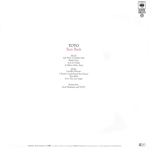 Toto - Turn Back | CBS (CBS 84609)