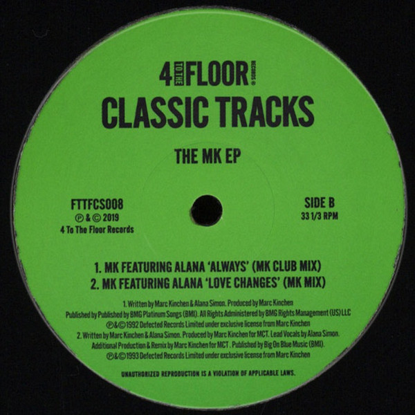 Marc Kinchen - The MK EP | 4 To The Floor (FTTFCS008) - 2