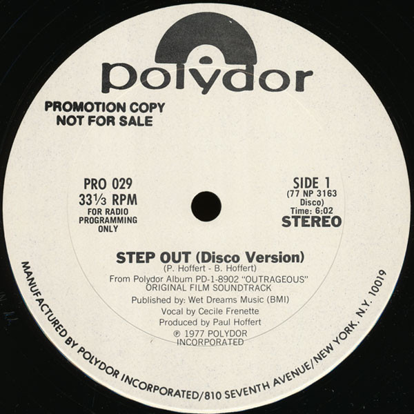 Cecile Frenette - Step Out - From The Original Film Soundtrack "Outrageous!" | Polydor (PRO 029)