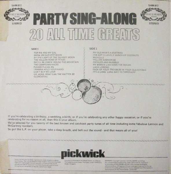 The Musicmakers - Party Sing-Along - 20 All Time Greats | Hallmark Records (SHM 812) - 2 The Musicmakers - Party Sing-Along - 20 All Time Greats | Hallmark Records (SHM 812) - 2