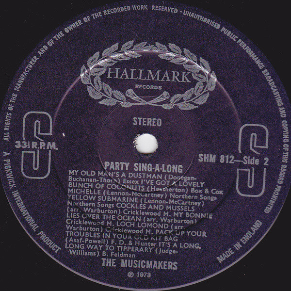 The Musicmakers - Party Sing-Along - 20 All Time Greats | Hallmark Records (SHM 812) - 4 The Musicmakers - Party Sing-Along - 20 All Time Greats | Hallmark Records (SHM 812) - 4