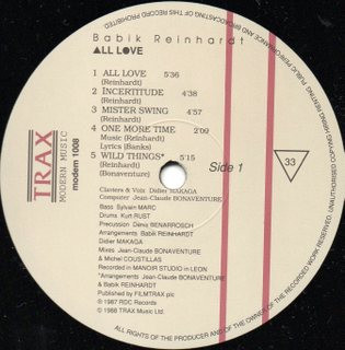 Babik Reinhardt - All Love | Trax Music (MODEM 1008) - 2 Babik Reinhardt - All Love | Trax Music (MODEM 1008) - 2
