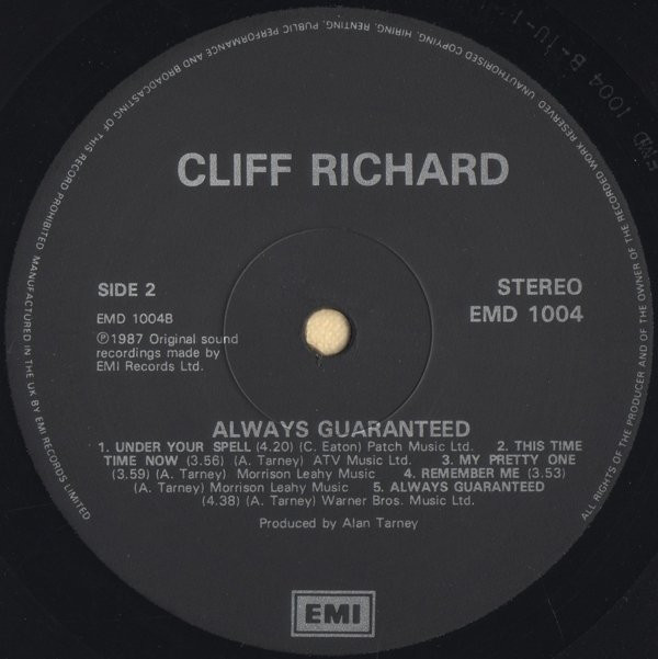 Cliff Richard - Always Guaranteed | EMI (EMD 1004) - 4