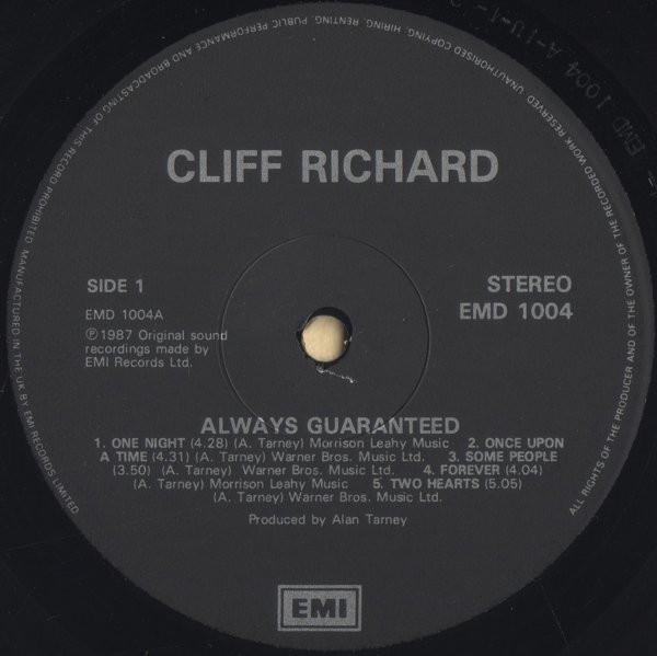 Cliff Richard - Always Guaranteed | EMI (EMD 1004) - 3