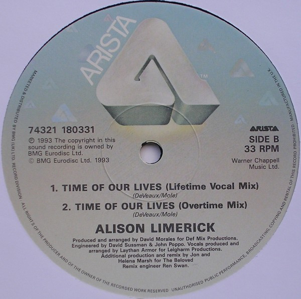 Alison Limerick - Time Of Our Lives | Arista (74321 180331) - 4