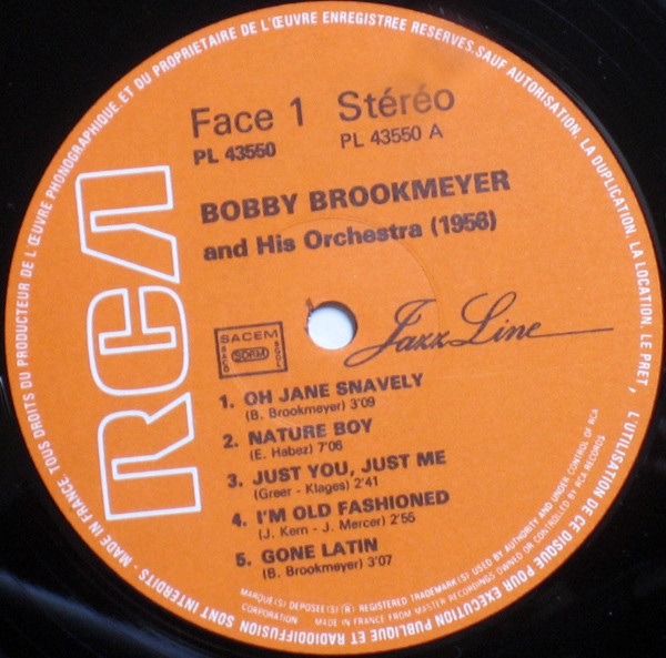 Bob Brookmeyer And His Orchestra - Bobby Brookmeyer And His Orchestra (1956) | RCA (PL 43550) - 3