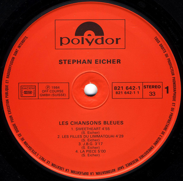 Stephan Eicher - Les Chansons Bleues | Polydor (821642-1) - 3