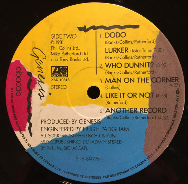 Genesis - Abacab | Atlantic (XSD 19313) - 4