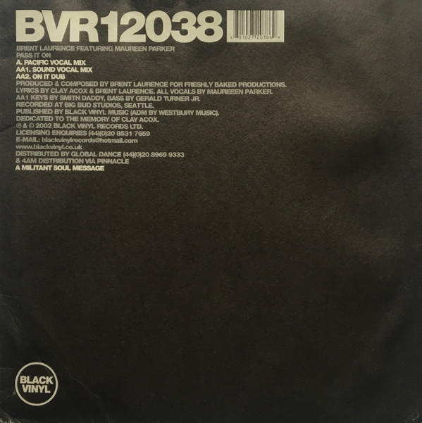Brent Laurence Featuring Maureen Parker - Pass It On | Black Vinyl Records (BVR 12038) - 2
