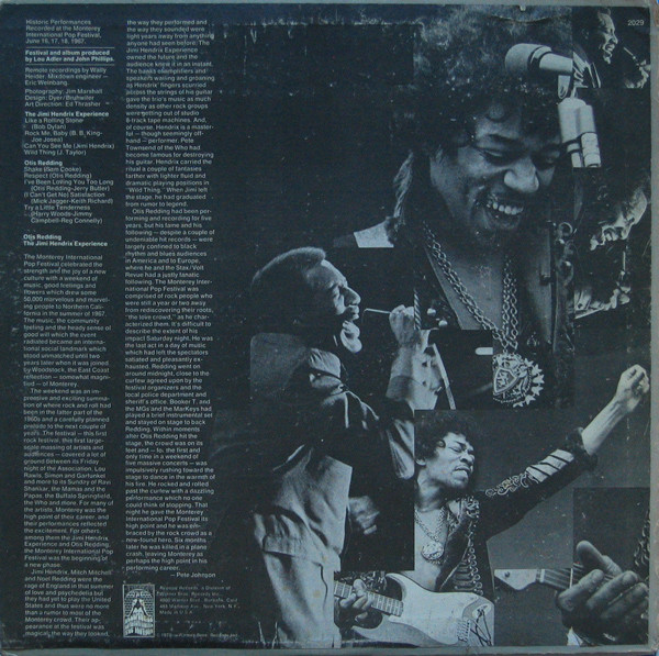 Otis Redding / The Jimi Hendrix Experience - Historic Performances Recorded At The Monterey International Pop Festival | Reprise Records (MS 2029) - 2 Otis Redding / The Jimi Hendrix Experience - Historic Performances Recorded At The Monterey International Pop Festival | Reprise Records (MS 2029) - 2