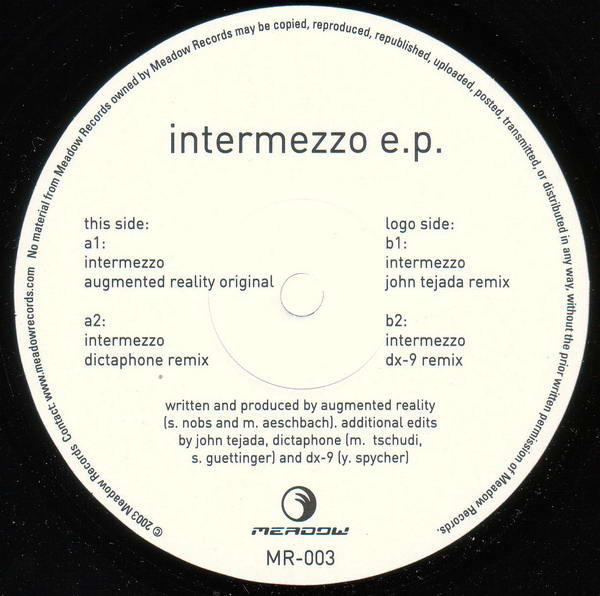Augmented Reality - Intermezzo EP | Meadow Records (MR-003) Augmented Reality - Intermezzo EP | Meadow Records (MR-003)