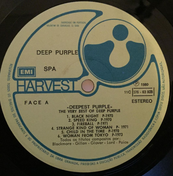 Deep Purple - Deepest Purple (The Very Best Of Deep Purple) | Harvest (11C 076 - 63 928) - 3