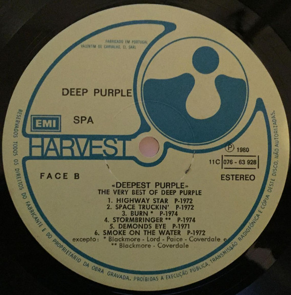 Deep Purple - Deepest Purple (The Very Best Of Deep Purple) | Harvest (11C 076 - 63 928) - 4