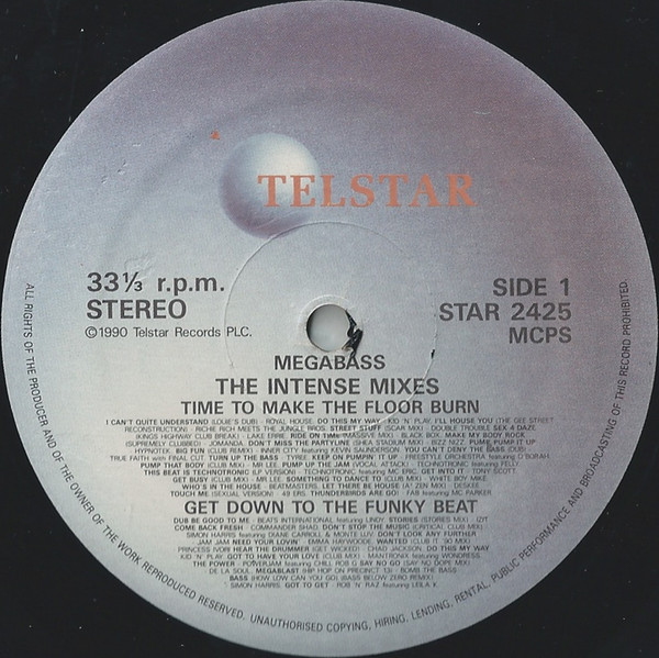 Megabass / The Mastermixers - The Intense Mixes / The Extreme Mixes | Telstar (STAR 2425) - 3