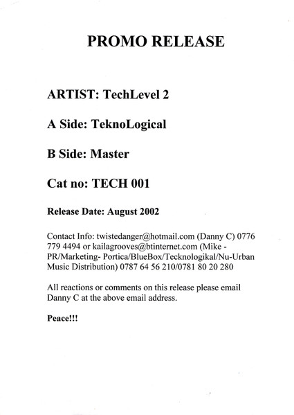 Tech Level 2 - Teknological / Master | Teknological (TECH 001)