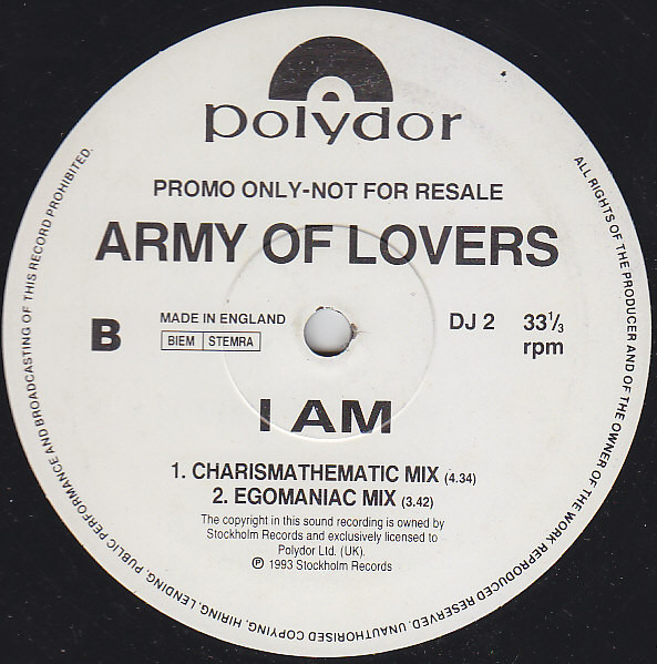 Army Of Lovers - I Am | Polydor (DJ 2) - 2 Army Of Lovers - I Am | Polydor (DJ 2) - 2