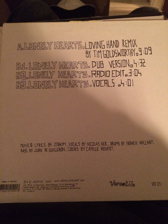 Joakim - Lonely Hearts | Versatile Records (VÊR 501) - 2