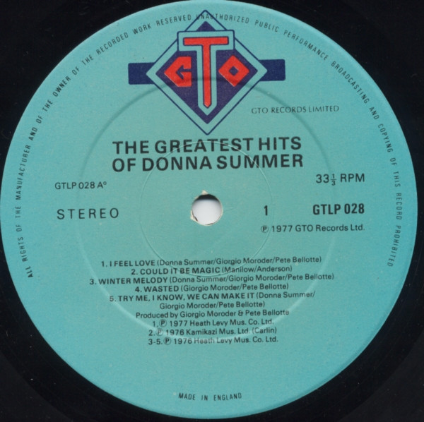 Donna Summer - The Greatest Hits Of Donna Summer | GTO (GTLP 028) - 3
