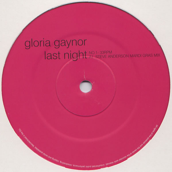 Gloria Gaynor - Last Night | Logic Records (LAST 1) - main