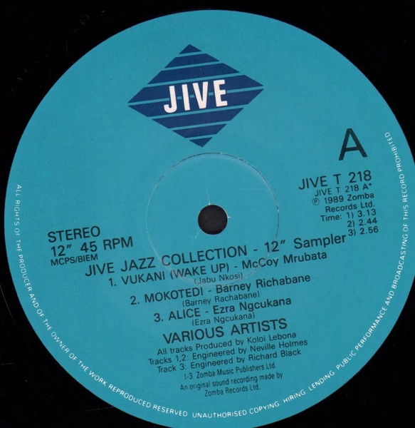 Various - Special Six Track 12" Sampler | Jive Jazz Collection (JIVE T 218) - 3