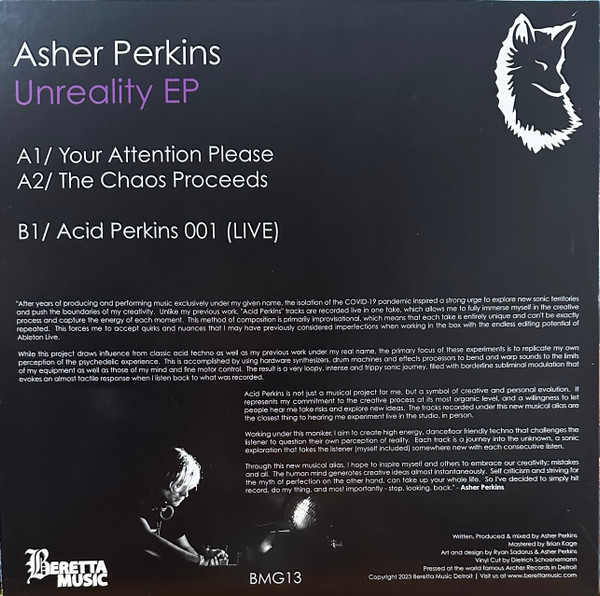 Asher Perkins - Unreality EP | Berettamusic Grey (BMG13) - 2 Asher Perkins - Unreality EP | Berettamusic Grey (BMG13) - 2