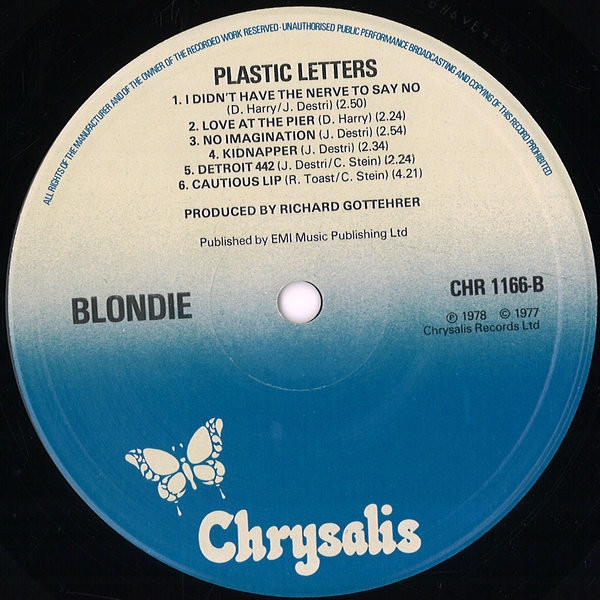 Blondie - Plastic Letters | Chrysalis (CHR 1166) - 4 Blondie - Plastic Letters | Chrysalis (CHR 1166) - 4