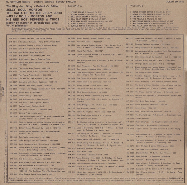 Jelly Roll Morton's Red Hot Peppers & Jelly Roll Morton Trio - The Saga Of Mister Jelly Lord Vol. 6 (Addenda) | Joker (SM 3555) - 3 Jelly Roll Morton's Red Hot Peppers & Jelly Roll Morton Trio - The Saga Of Mister Jelly Lord Vol. 6 (Addenda) | Joker (SM 3555) - 3