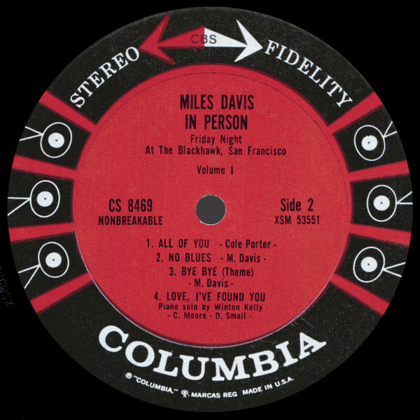 Miles Davis - In Person, Friday Night At The Blackhawk, San Francisco, Volume I | Columbia (CS 8469) - 3