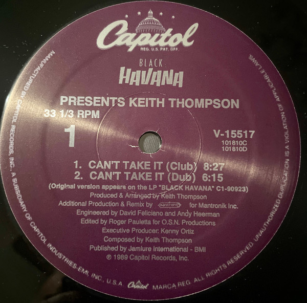 Keith Thompson - Can't Take It | Capitol Records (V-15517) - 2