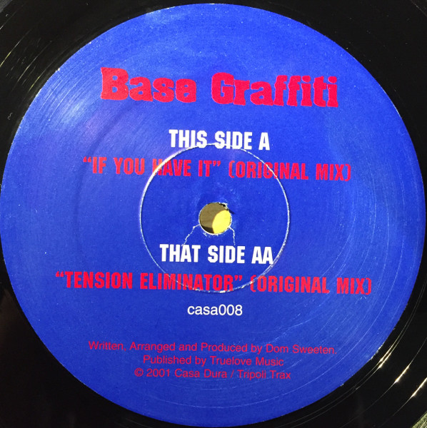Base Graffiti - If You Have It / Tension Eliminator | Casa Dura (CASA 008) - 2 Base Graffiti - If You Have It / Tension Eliminator | Casa Dura (CASA 008) - 2