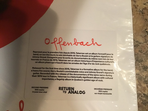 Offenbach - Tabarnac | Return To Analog (RTA-001) - 2