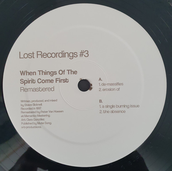 Steve Bicknell - Lost Recordings #3 - When Things Of The Spirit Come First | S-B-Productions (S-B-P001R)