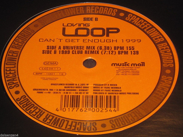 Loving Loop - Can't Get Enough 1999 | Spaceflower Records (SPF-1001-12)