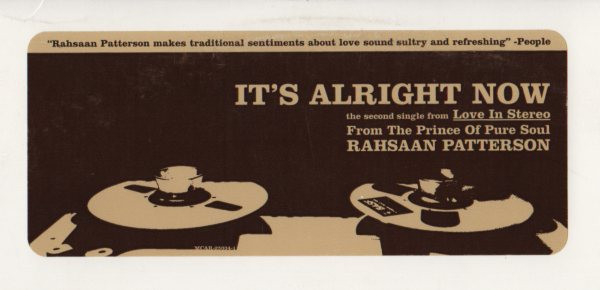 Rahsaan Patterson - It's Alright Now | MCA Records (MCAR 25034-1)