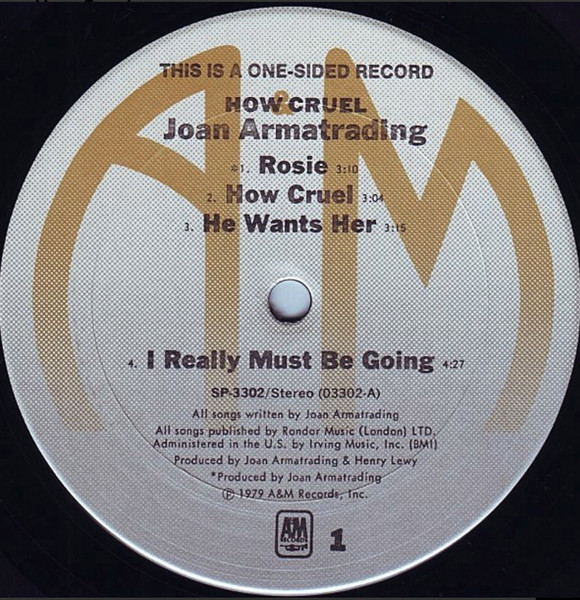 Joan Armatrading - How Cruel | A&M Records (SP-3302) - 3 Joan Armatrading - How Cruel | A&M Records (SP-3302) - 3
