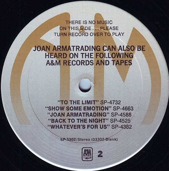 Joan Armatrading - How Cruel | A&M Records (SP-3302) - 4 Joan Armatrading - How Cruel | A&M Records (SP-3302) - 4