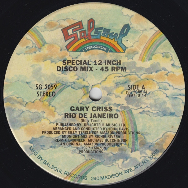 Gary Criss - Rio De Janeiro | Salsoul Records (SG 2059) Gary Criss - Rio De Janeiro | Salsoul Records (SG 2059)