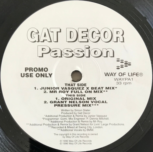 Gat Decor - Passion | Way Of Life Records (WAYPA 1)