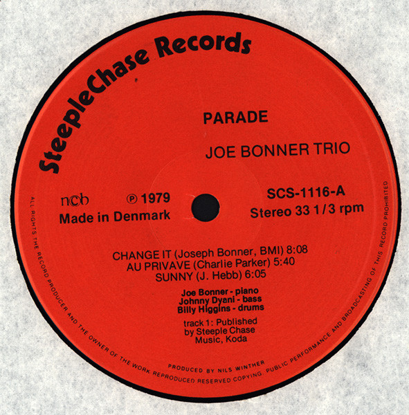 Joe Bonner Trio - Parade | Steeplechase (SCS 1116) - 3