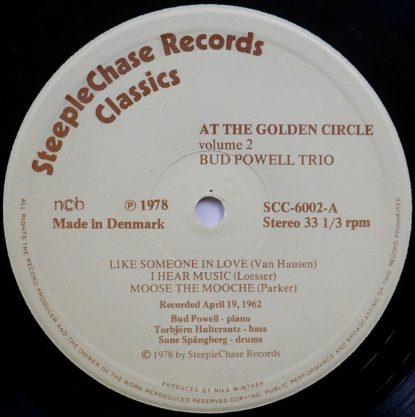 The Bud Powell Trio - At The Golden Circle Volume 2 | SteepleChase (SCC-6002) - 4 The Bud Powell Trio - At The Golden Circle Volume 2 | SteepleChase (SCC-6002) - 4
